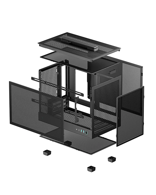 Gabinete Mini ITX DeepCool CH160 Mesh Preto, ultraportátil com alça para Placa Mãe ITX - Imagem 4