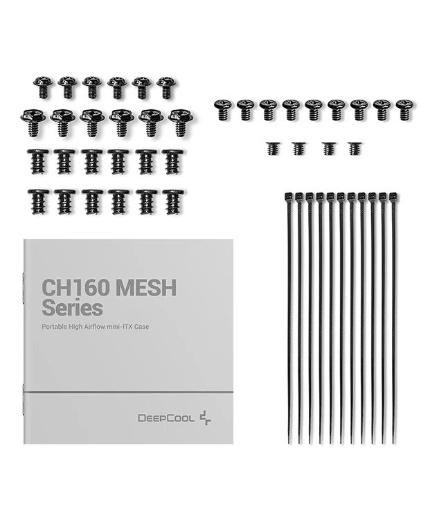 Gabinete Mini ITX DeepCool CH160 Mesh Preto, ultraportátil com alça para Placa Mãe ITX - Imagem 5