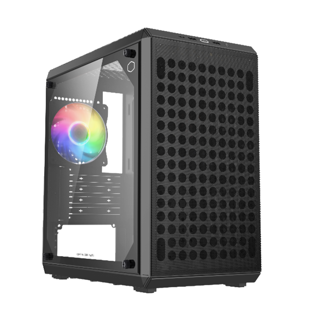 Gabinete Cooler Master Q300L V2 ARGB Cube Series, MiniTower, Lateral Vidro, Extreme Airflow, Preto