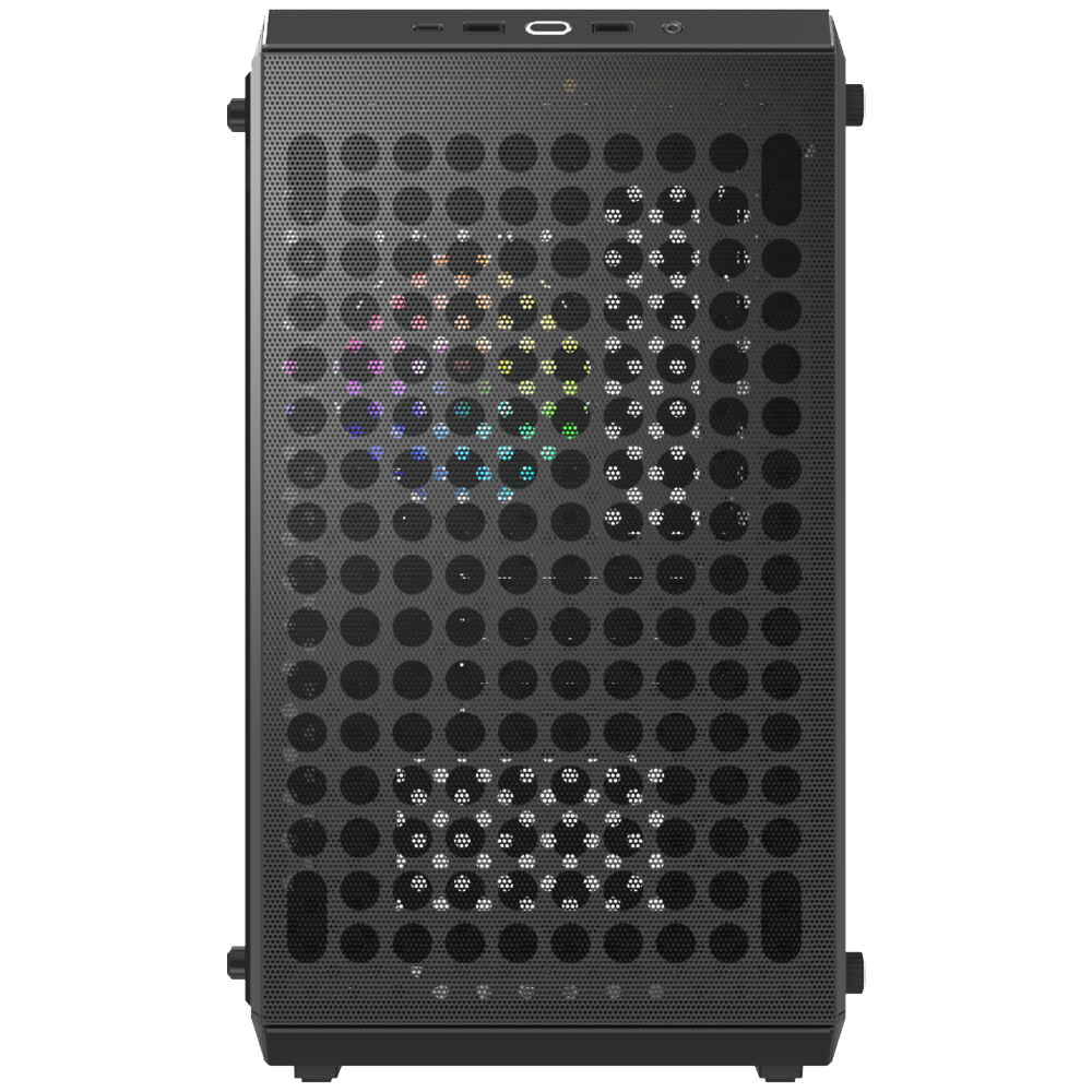 Gabinete Cooler Master Q300L V2 ARGB Cube Series, MiniTower, Lateral Vidro, Extreme Airflow, Preto - Imagem 2