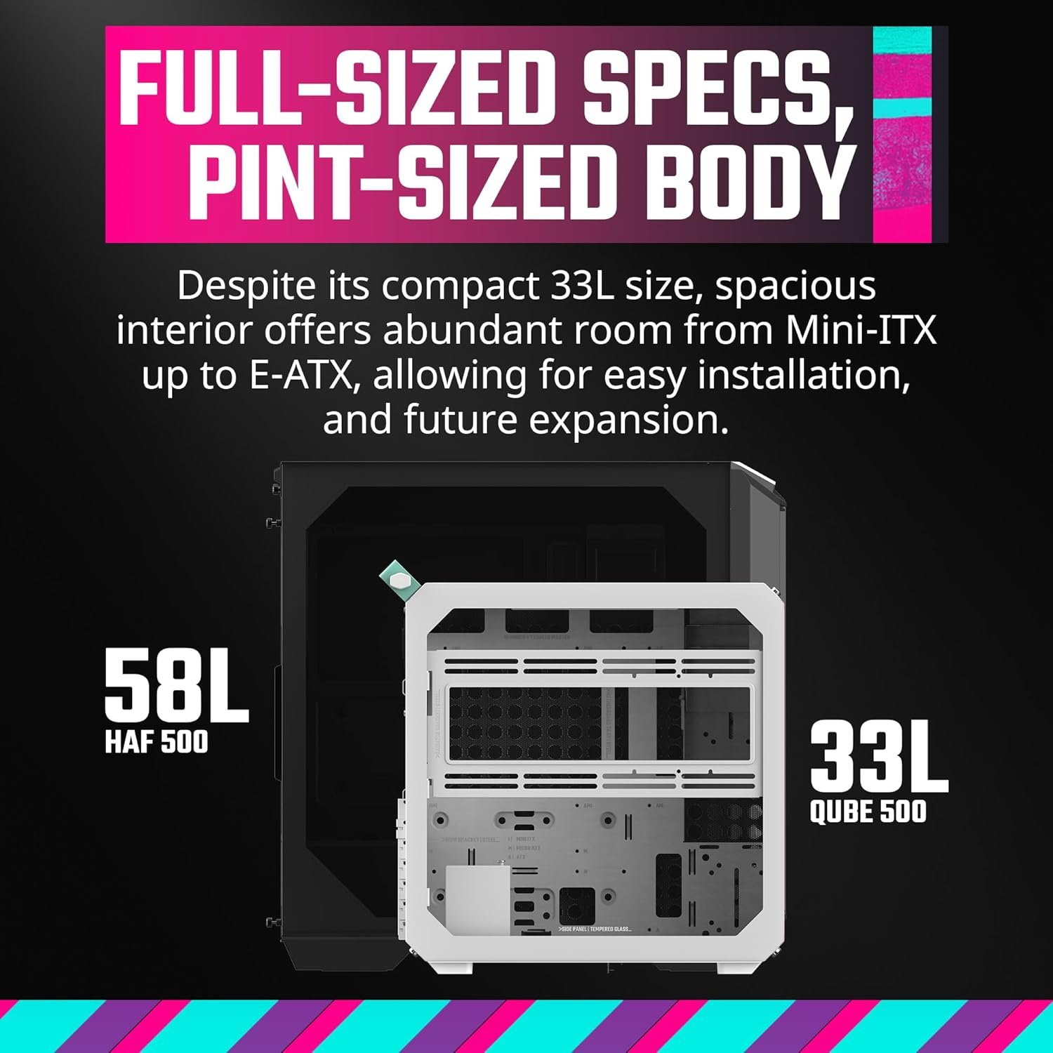 Gabinete Cooler Master QUBE 500 Flatpack Preto, ATX, Modular, Midtower, Lateral Vidro, Extreme Airflow - Q500-KGNN-S00 - Imagem 8