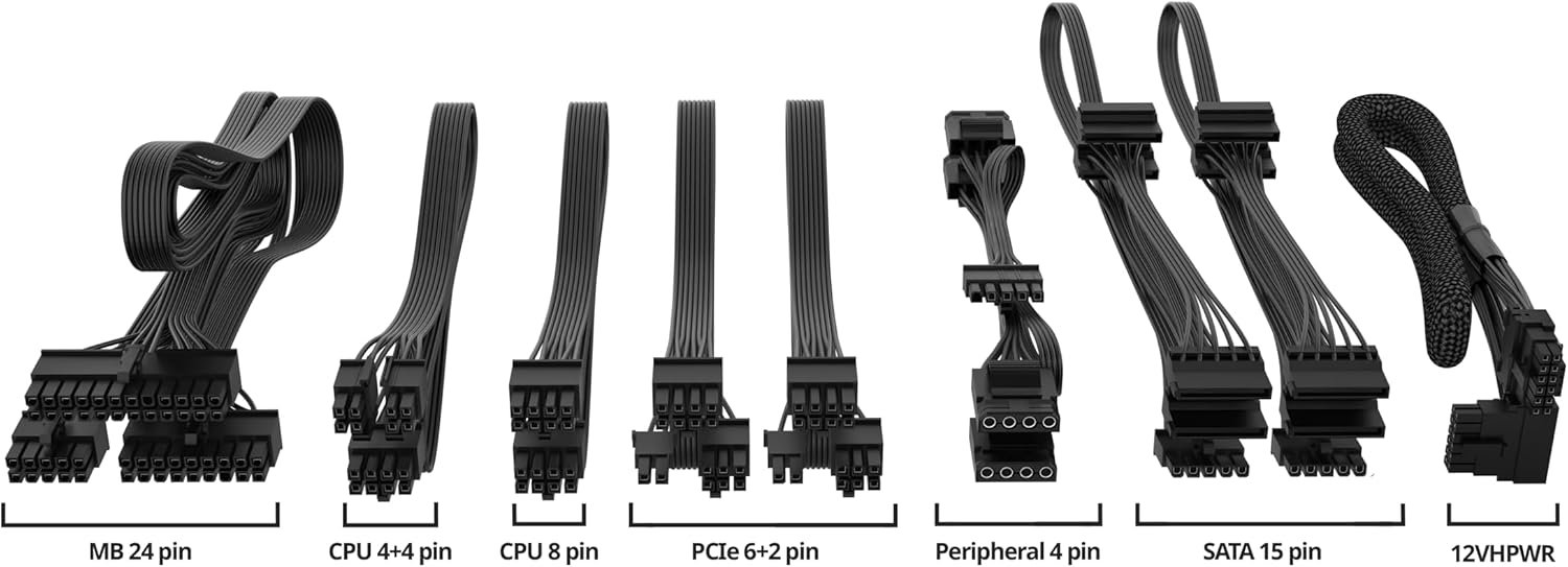 Fonte 750W SFX 80 Plus Gold, Cooler Master V750, Full Modular, ATX 3.0, PCI-E 5.0 , Preto - MPY-7501-SFHAGV-3WO - Imagem 5