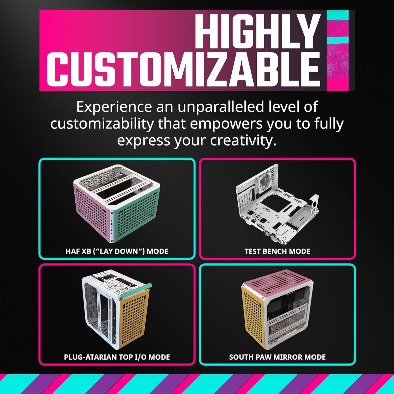 Gabinete Cooler Master QUBE 500 Flatpack Macaron Edition, ATX, Modular, Lateral Vidro, Extreme Airflow - Q500-DGNN-S00 - Imagem 3