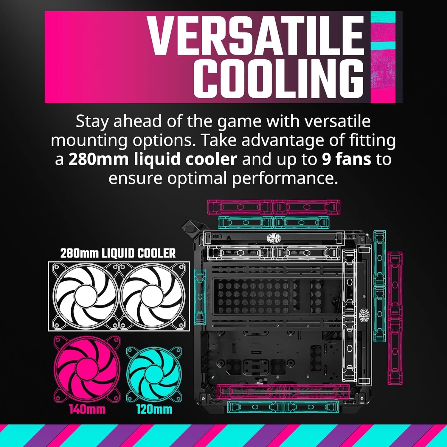 Gabinete Cooler Master QUBE 500 Flatpack Preto, ATX, Modular, Midtower, Lateral Vidro, Extreme Airflow - Q500-KGNN-S00 - Imagem 15