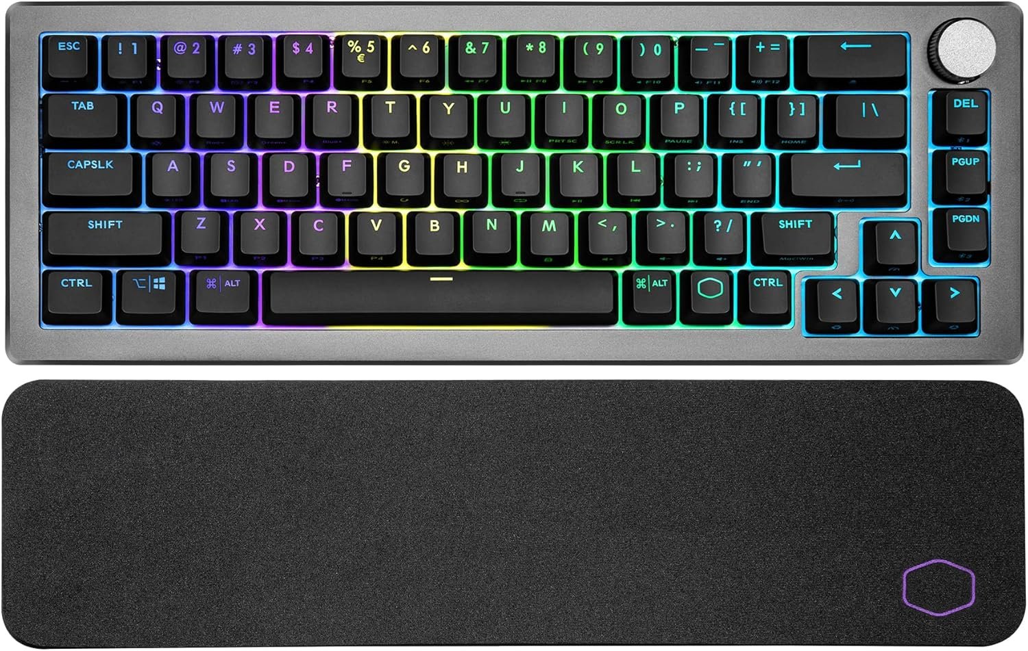 Teclado Sem fio Gamer Cooler Master CK721, Preto/Cinza, Switch Marron (Tactile) , Wifi e Bluethooth - CK-721-GKTM1-US