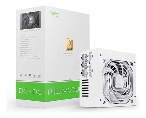 Fonte 650W Branca Acer, 80 Plus Bronze, Full Modular, PFC Ativo - AC650