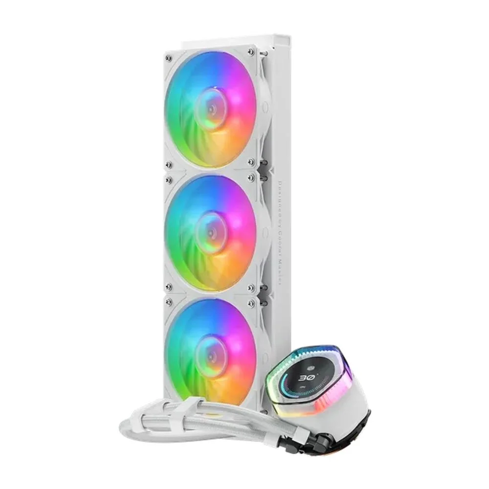 Water Cooler Branco Cooler Master Masterliquid 360 ION, com Display LCD, ARGB, Mobius 360mm (3x120mm) - Imagem 2