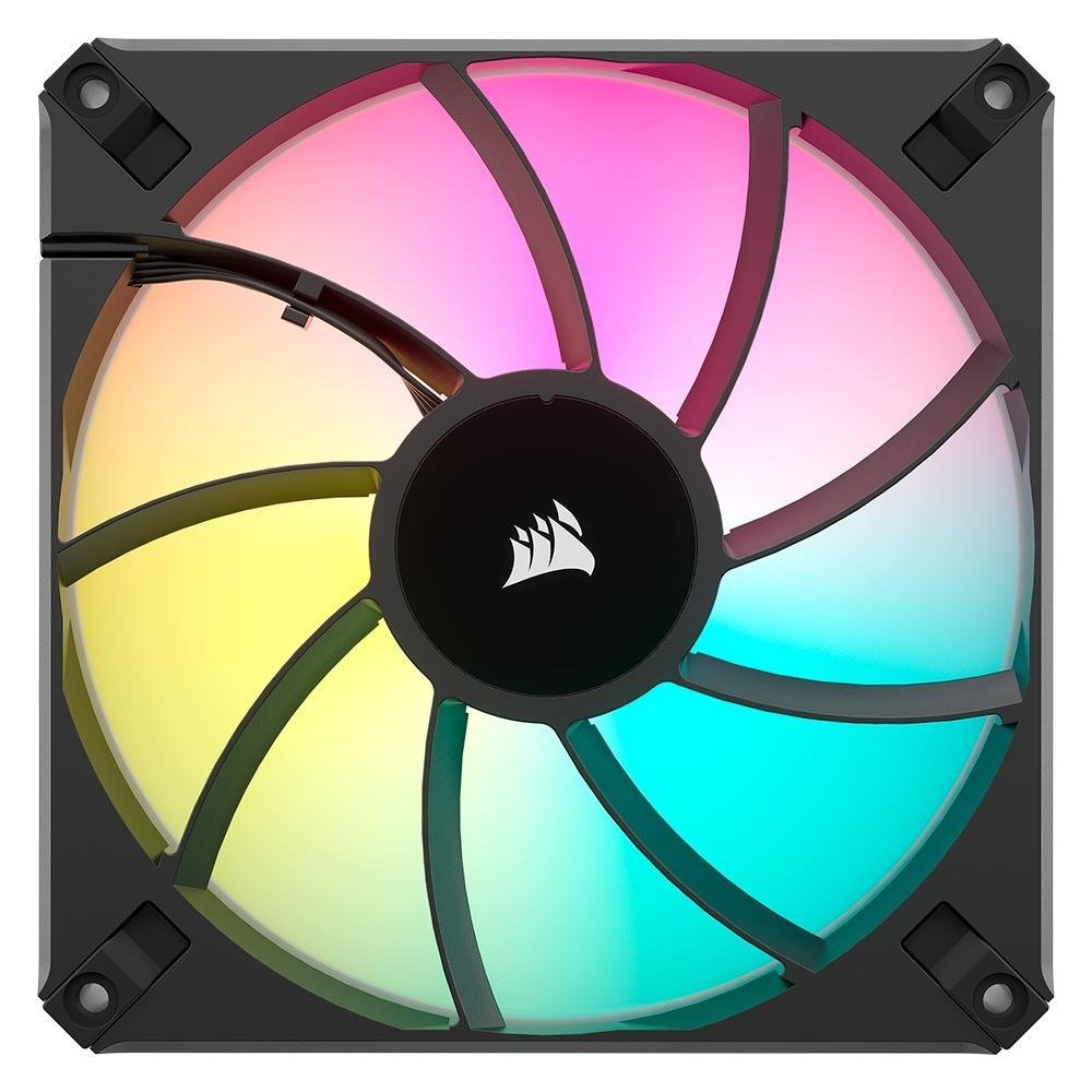 Kit 2x Cooler Fan Corsair AF140 ARGB Elite com Controladora, 140mm, 89 CFM, 1700 RPM, Preto - Imagem 3