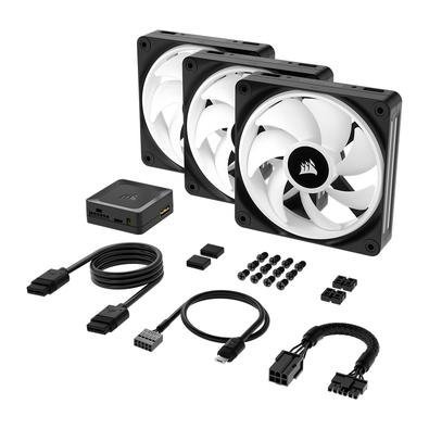 Kit 3x Cooler Fan Corsair iCUE LINK QX120 Magnéticas com Controladora, 120mm, ARGB, Preto - Imagem 6