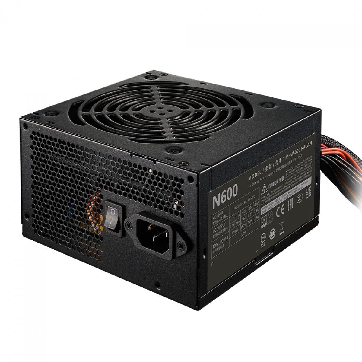 Fonte Cooler Master Elite NEX N600, 600W, PFC Ativo, Preta - MPW-6001-ACAN-BBR - Imagem 2