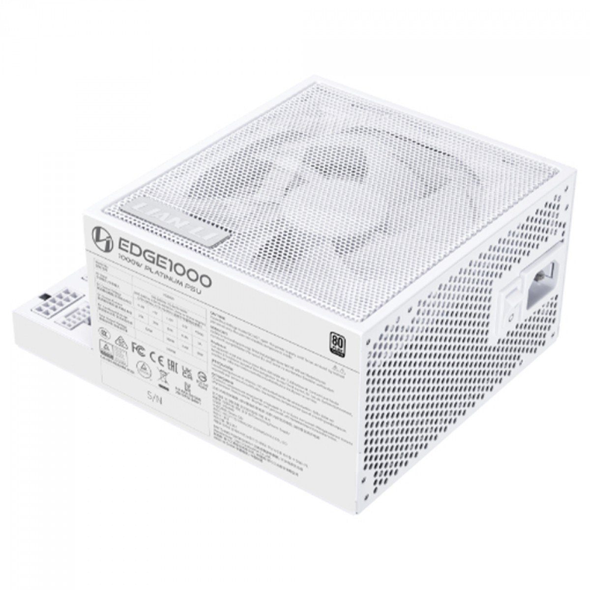 Fonte Lian Li Branca EDGE 1000W , 80 Plus Platinum, ATX 3.1, PCIE 5.1, PFC Ativo, Full Modular, Branco, Com Hub USB - Imagem 4
