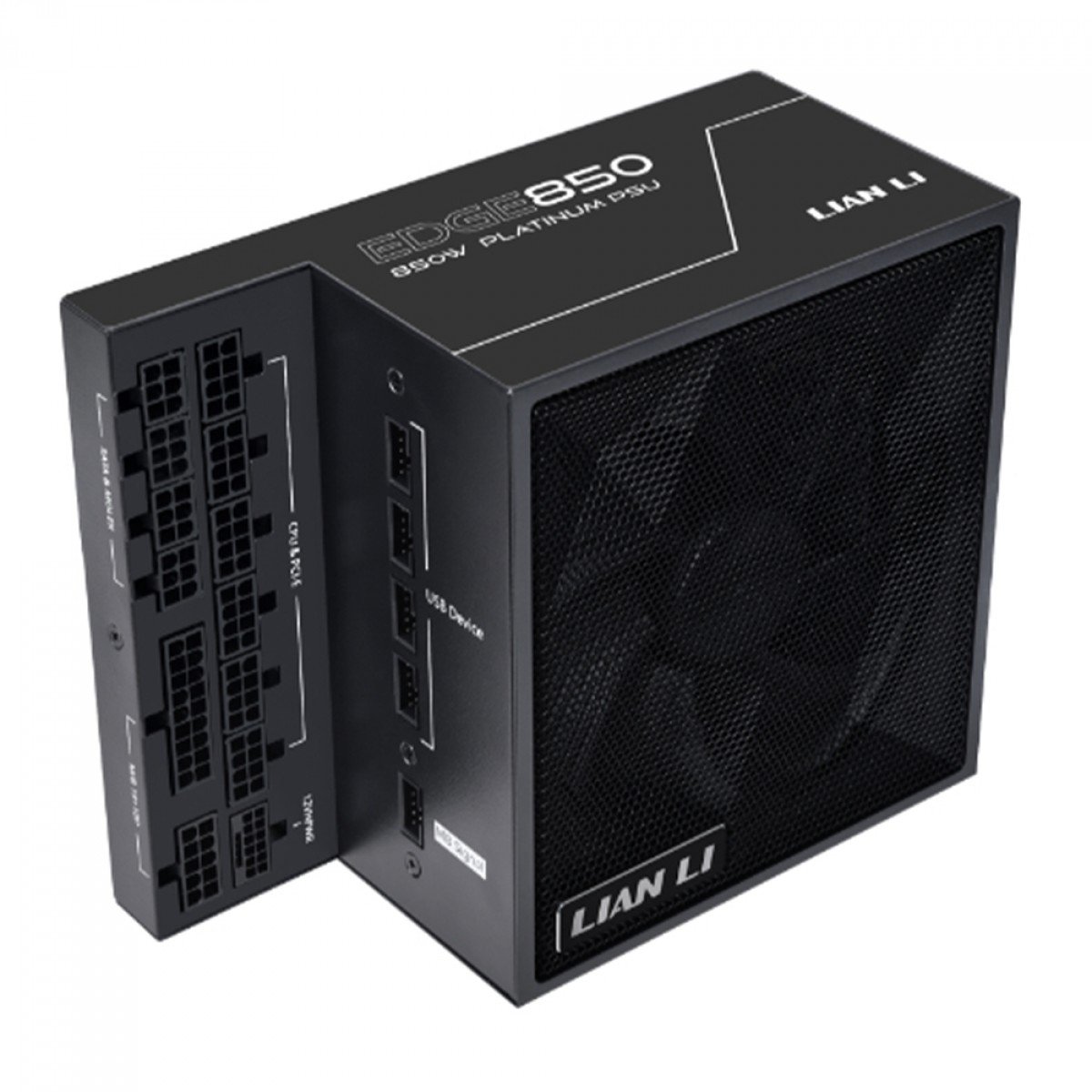 Fonte 850W 80 Plus Platinum Lian Li EDGE Preto Modular, Hub USB Integrado, ATX 3.1, PCIE 5.1 - Imagem 3