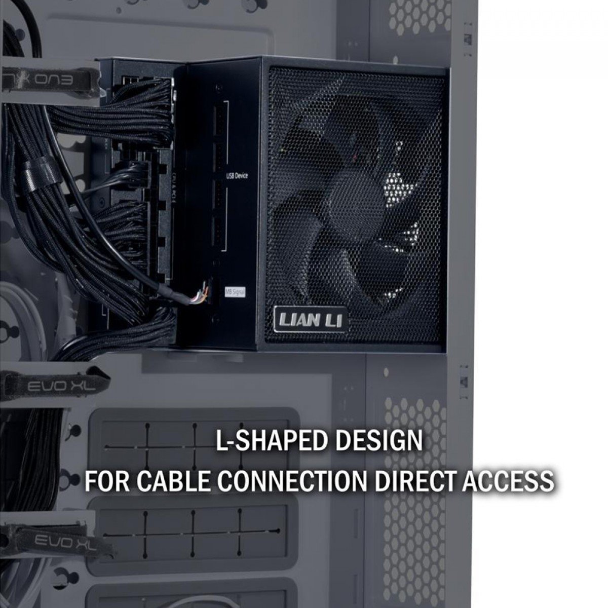 Fonte 850W 80 Plus Platinum Lian Li EDGE Preto Modular, Hub USB Integrado, ATX 3.1, PCIE 5.1 - Imagem 4