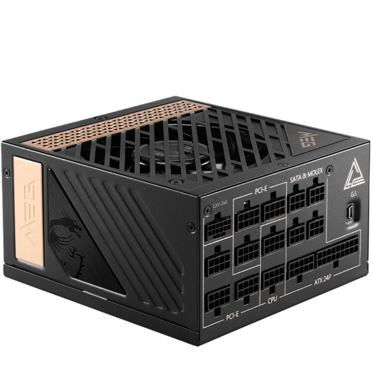 Fonte 1300W MSI MEG AI1300P PCIE5, 80 Plus Platinum, PFC Ativo, ATX 3.0, PCIE 5.0, Full Modular, Preto - Imagem 5