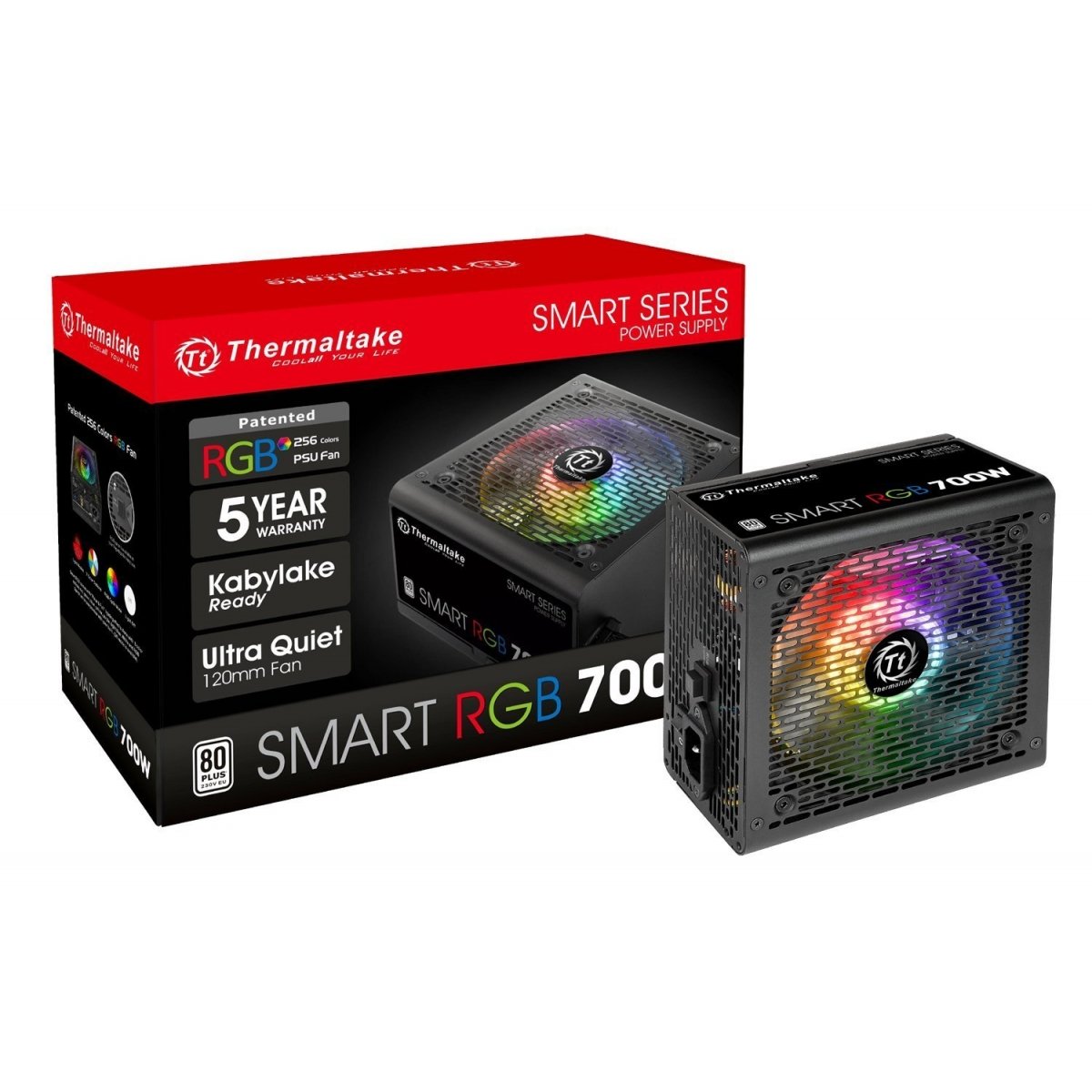 Fonte Thermaltake Smart Series RGB 700W, 80 Plus white, PFC Ativo, PS-SPR-0700NHFAWB-1 - Imagem 5