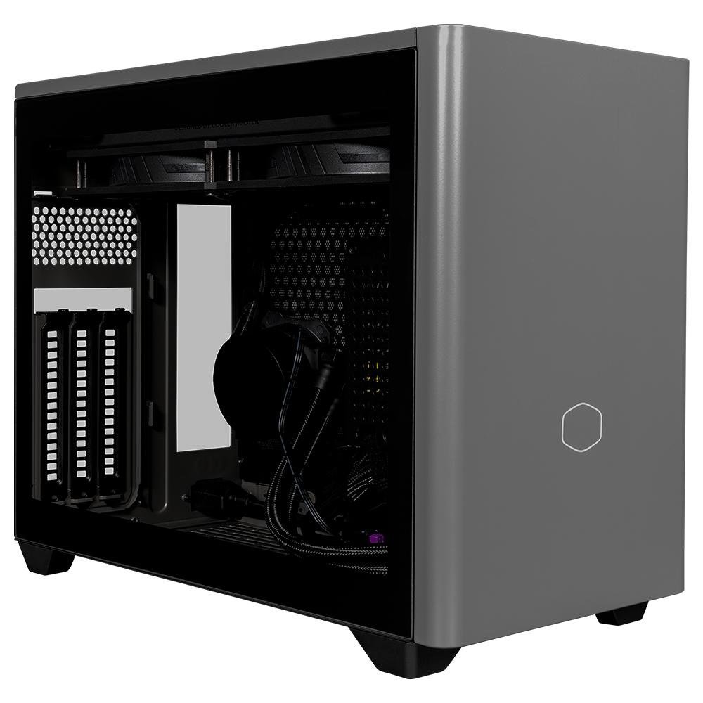 Gabinete Mini ITX NR200P Max Cooler Master, incluso Fonte 850W, WaterCooler e Riser, Cinza/Preto - NR200P-MCNN85-SL0