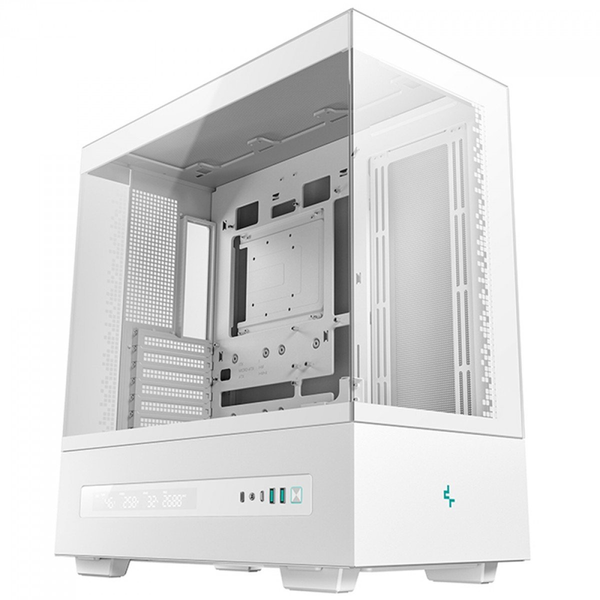 Gabinete DeepCool CH690 Branco com Display Digital WH, Mid Tower, Vidro Temperado, ATX