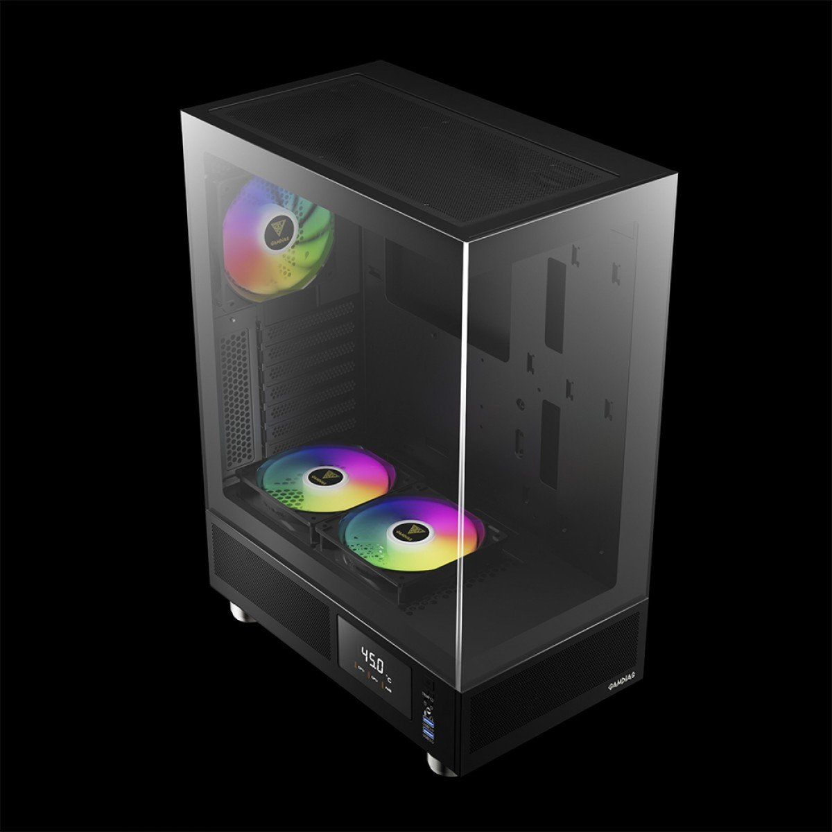 Gabinete Gamer Gamdias Atlas E1, Mid Tower, Display Digital, Vidro Temperado, ATX, Com 3 Fans ARGB - Imagem 3