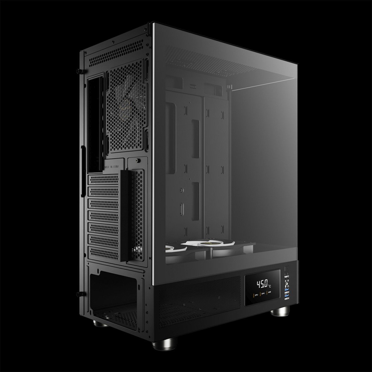 Gabinete Gamer Gamdias Atlas E1, Mid Tower, Display Digital, Vidro Temperado, ATX, Com 3 Fans ARGB - Imagem 5