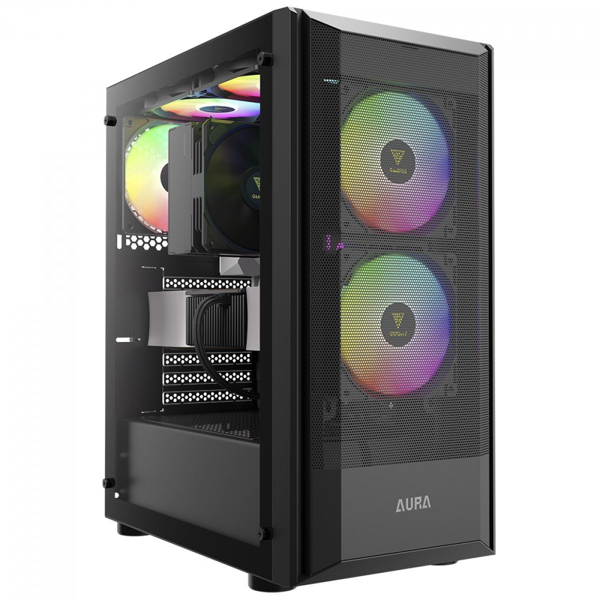 Gabinete Gamer Gamdias Aura GC6 ARGB, Vidro Temperado, ATX, Mid Tower, Com 3 Fans