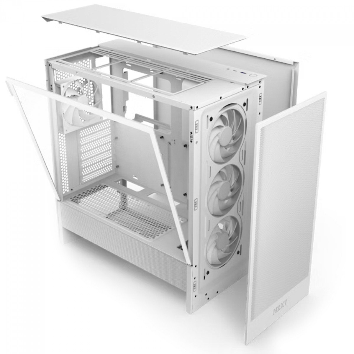 Gabinete Gamer NZXT H5 Flow Branco New Edition, Vidro Temperado, EATX, Com 2 Fans, Branco - CC-H52FW-01 - Imagem 5