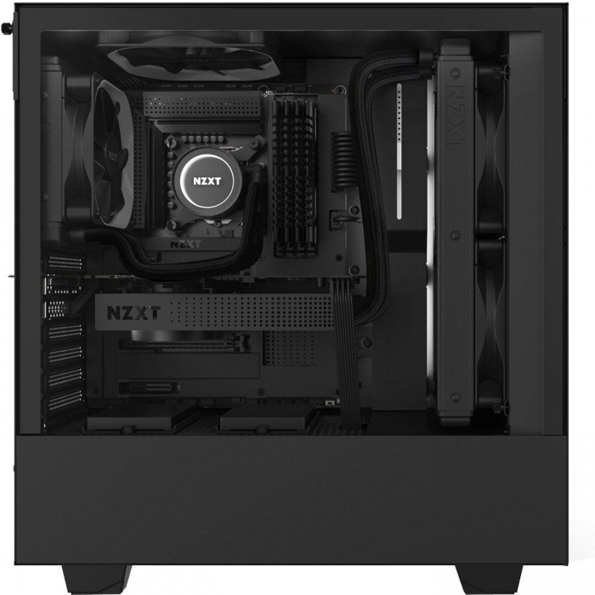 Gabinete NZXT H510i Discreto e Minimalista Com 2 Fans, Vidro Temperado, Preto - CA-H510I-B1