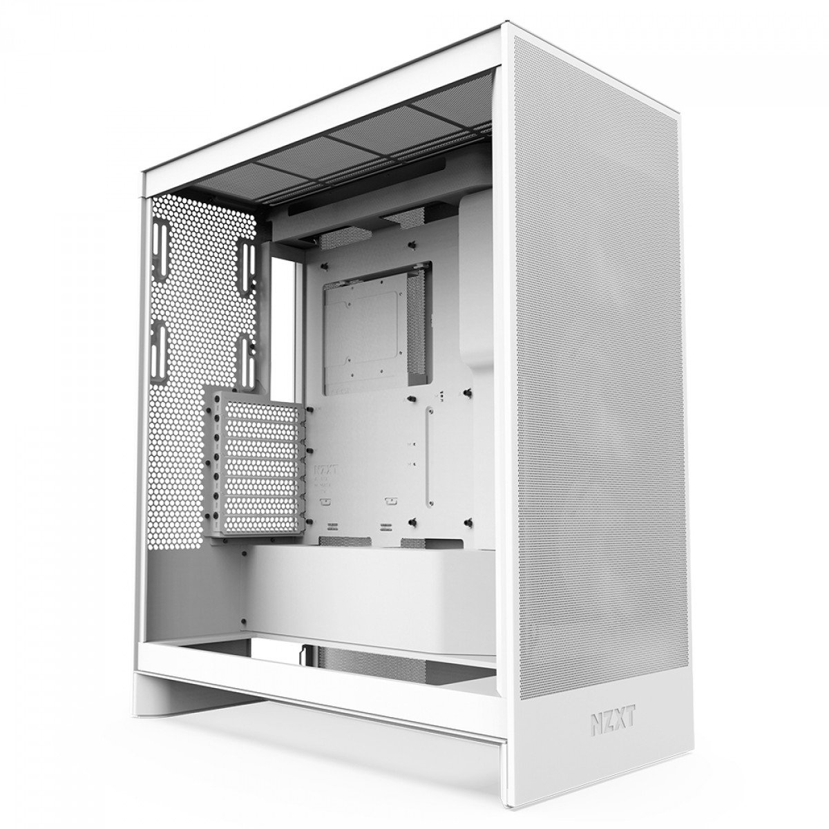 Gabinete NZXT H7 Flow Branco, Mid Tower, Vidro Temperado, E-ATX, Com 3 Fans, CM-H72FW-01 - Imagem 2