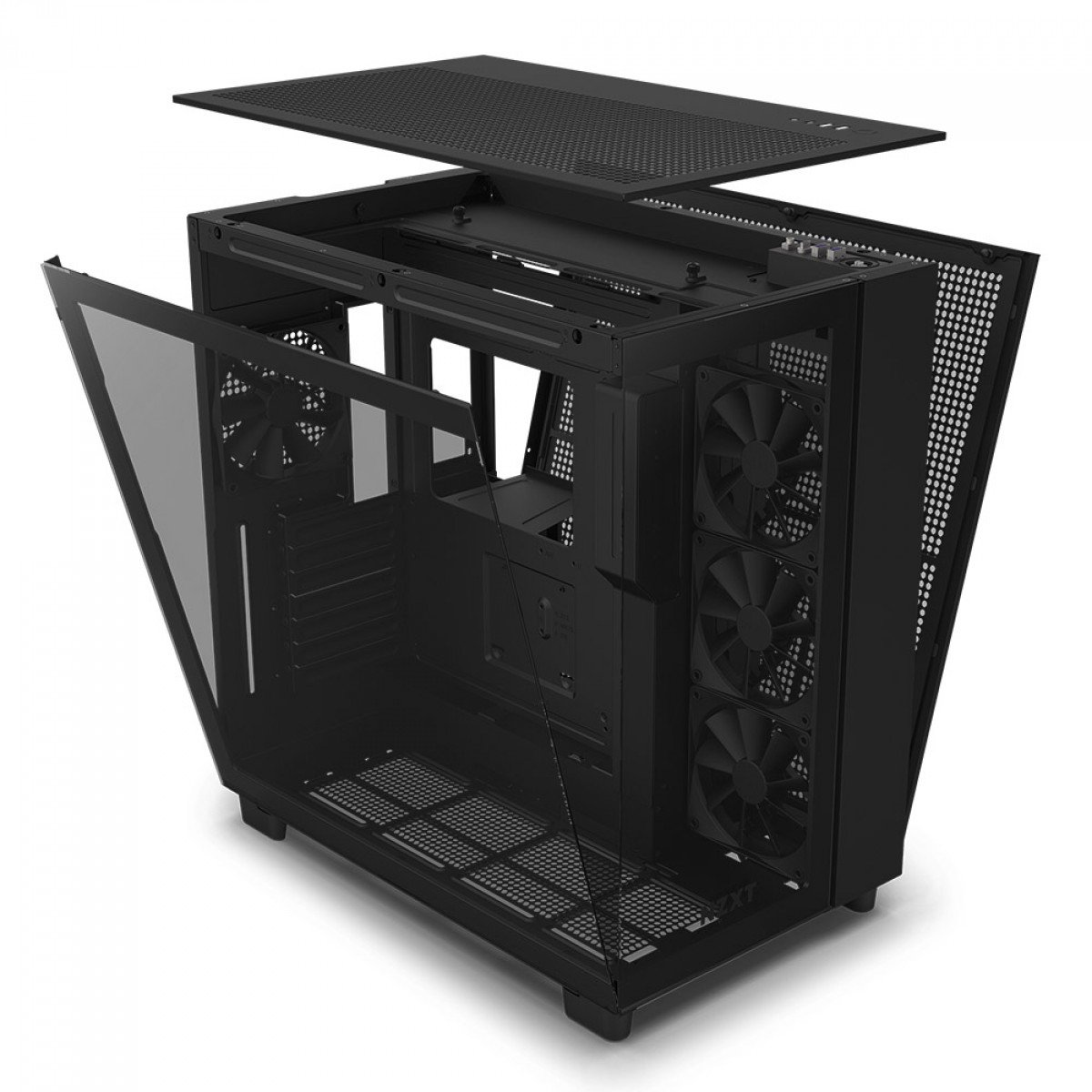 Gabinete Gamer NZXT H9 Flow, Mid Tower, Vidro Temperado, Preto, ATX, 4 Fans sem RGB - CM-H91FB-01 - Imagem 4