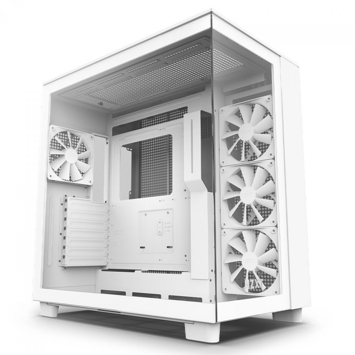 Gabinete Gamer NZXT H9 Flow, Mid Tower, Vidro Temperado, Branco, ATX, 4 Fans sem RGB - CM-H91FW-01