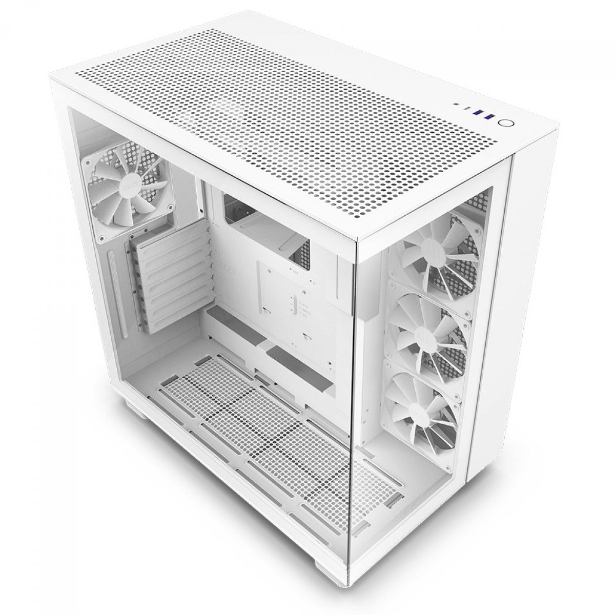 Gabinete Gamer NZXT H9 Flow, Mid Tower, Vidro Temperado, Branco, ATX, 4 Fans sem RGB - CM-H91FW-01 - Imagem 2