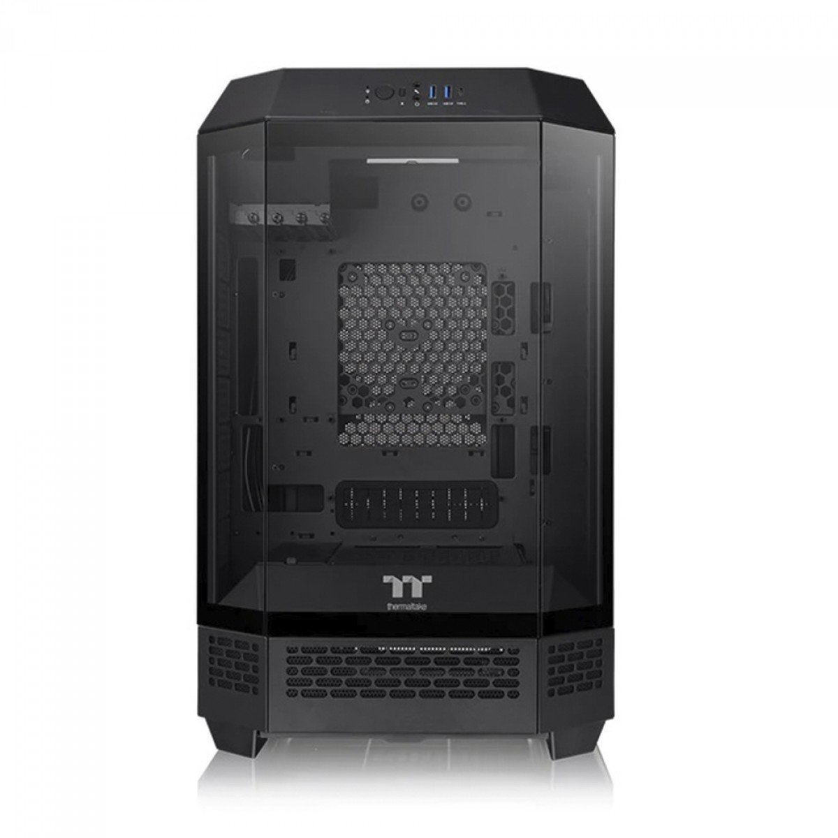 Gabinete The Tower 300 Thermaltake Preto, Vidro Temperado, mATX, Com 2 Fans - CA-1Y4-00S1W - Imagem 3