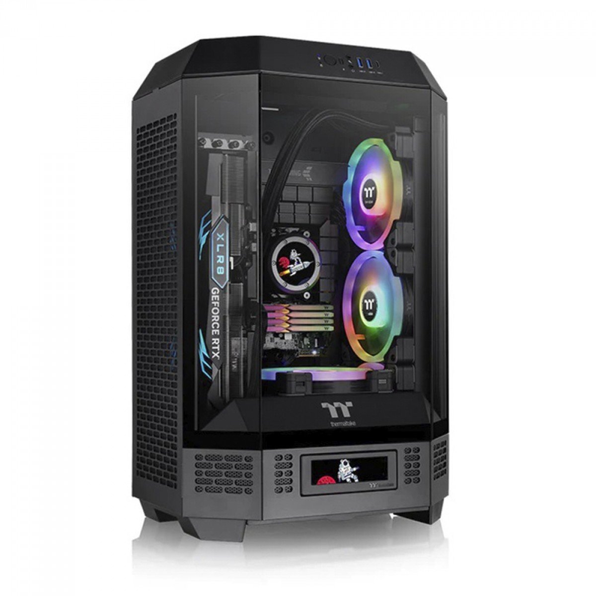 Gabinete The Tower 300 Thermaltake Preto, Vidro Temperado, mATX, Com 2 Fans - CA-1Y4-00S1W - Imagem 2