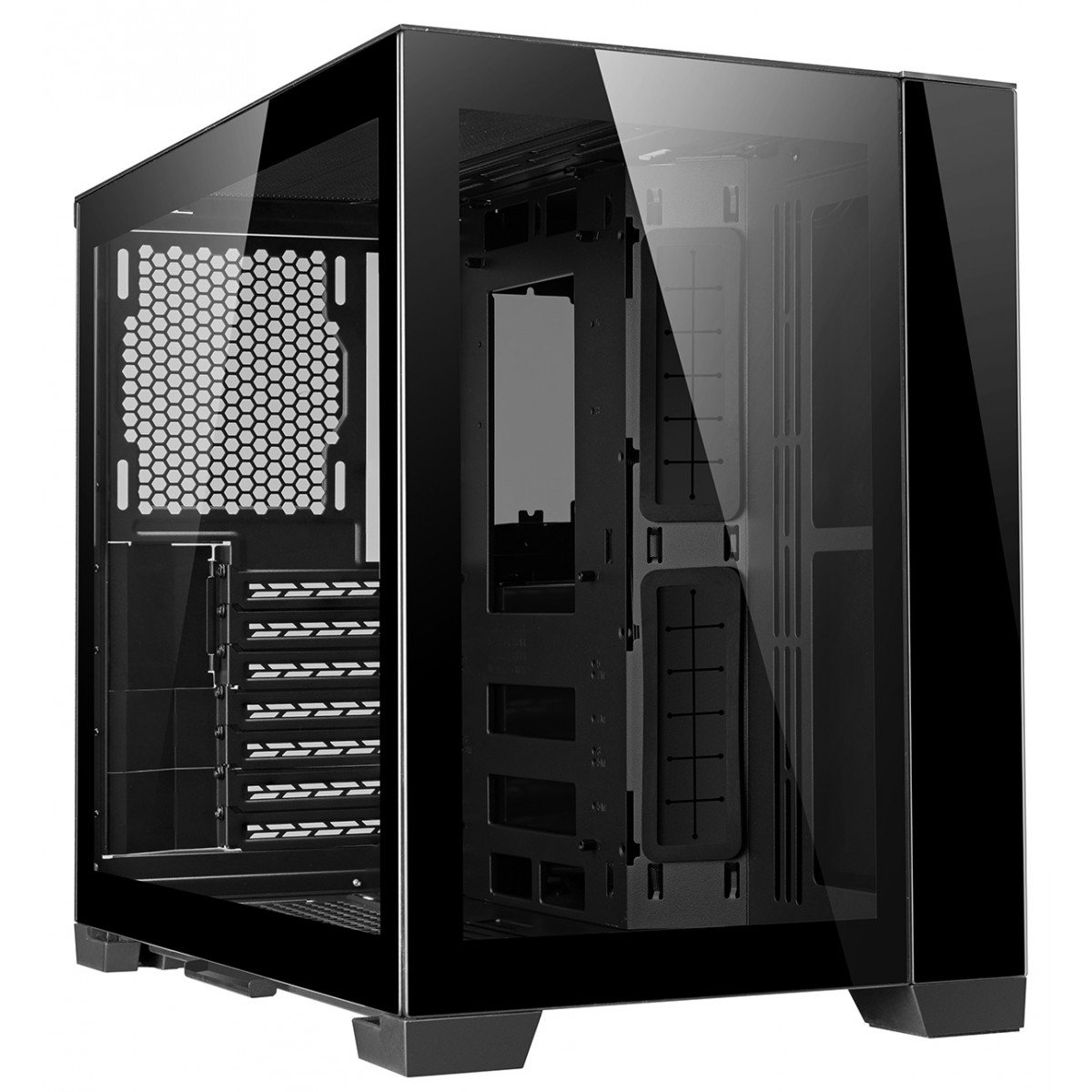 Gabinete Gamer Lian Li O11 Dynamic Mini Preto, Vidro Temperado, Black, ATX, Suporte Fonte SFX - O11DMINI-X