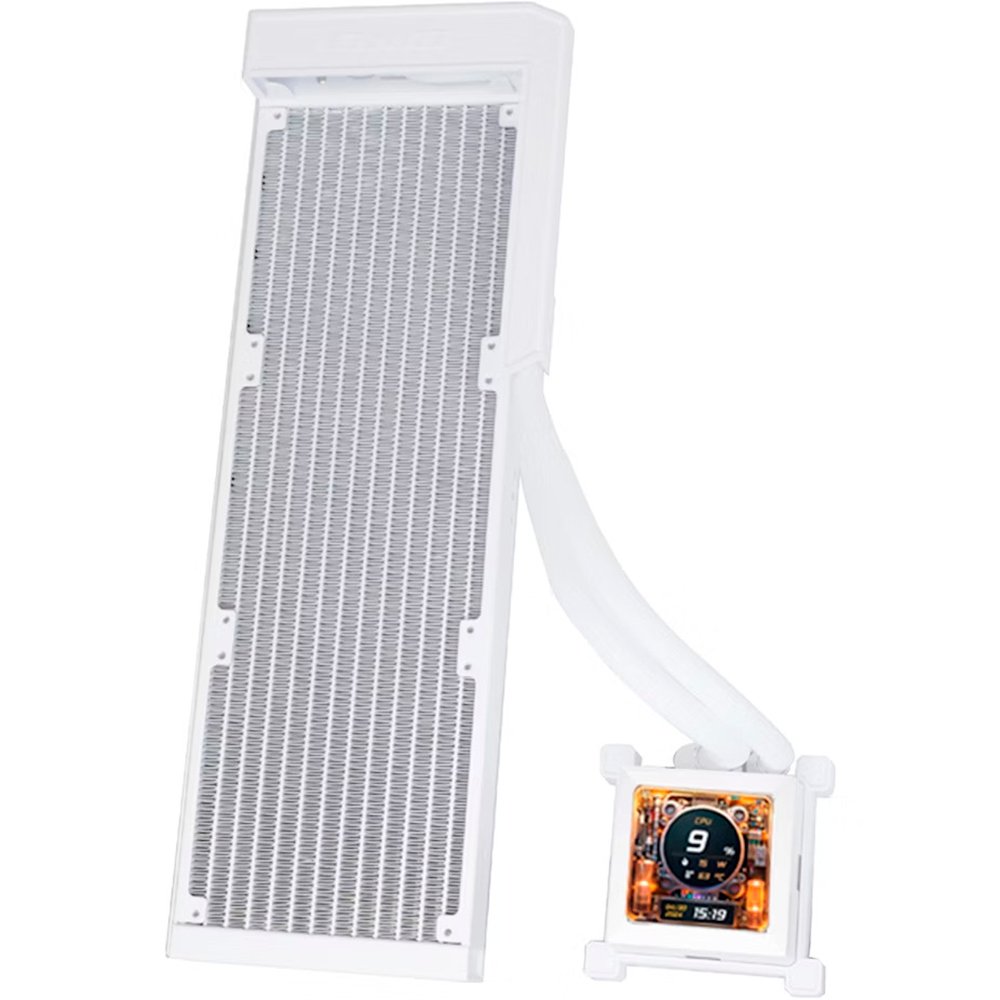 Water Cooler Hydroshift 360 Branco Display LCD, Lian Li, 360mm, AMD/Intel, SEM COOLERS - GHSLCD36NW