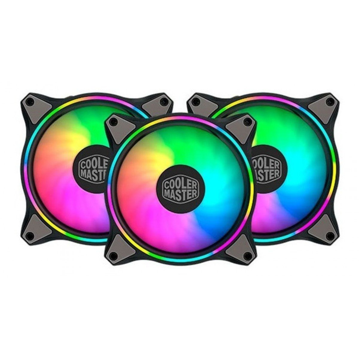 Kit 3x Coolers para Gabinete Cooler Master Masterfan MF120 Halo, 120mm, ARGB, Preta - MFL-B2DN-183PA-R1 - Imagem 2
