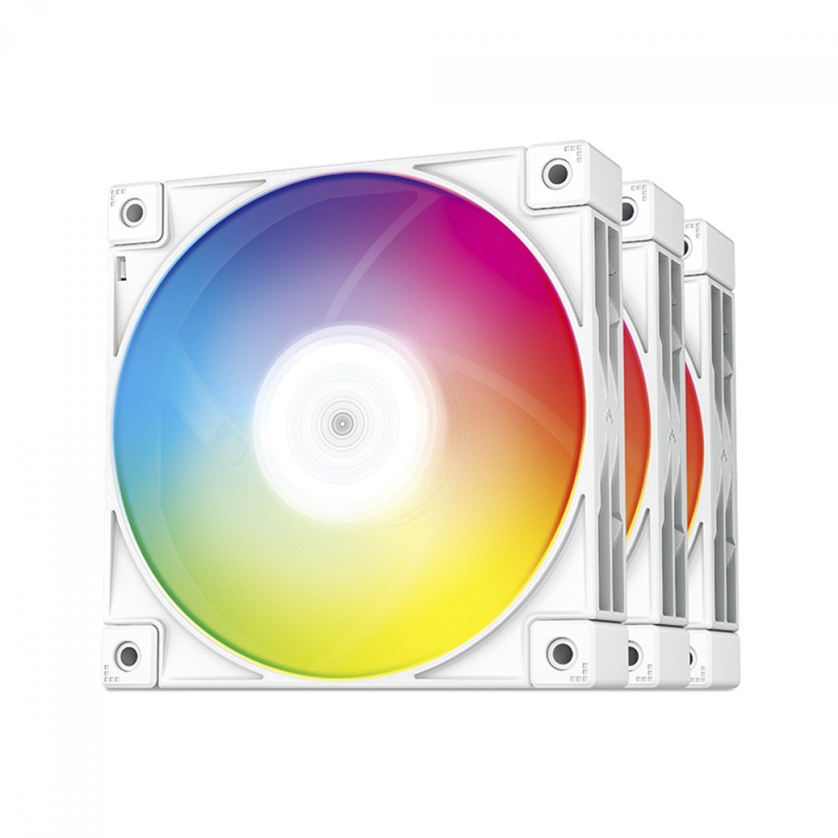 Kit 3x Cooler Fan DeepCool FC120, ARGB, 120mm, Branco, 1800 RPM, 62 CFM - R-FC120-WHAMN3-G-1 - Imagem 2