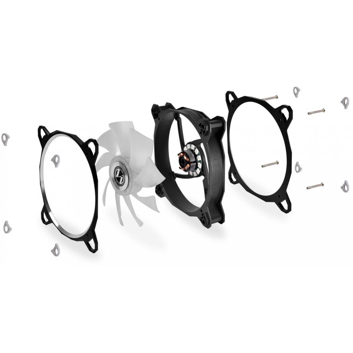 Kit 3x Coolers para Gabinete Lian Li Bora Digital RGB 120mm, Preto - BR-DIGITAL-3R-B - Imagem 7