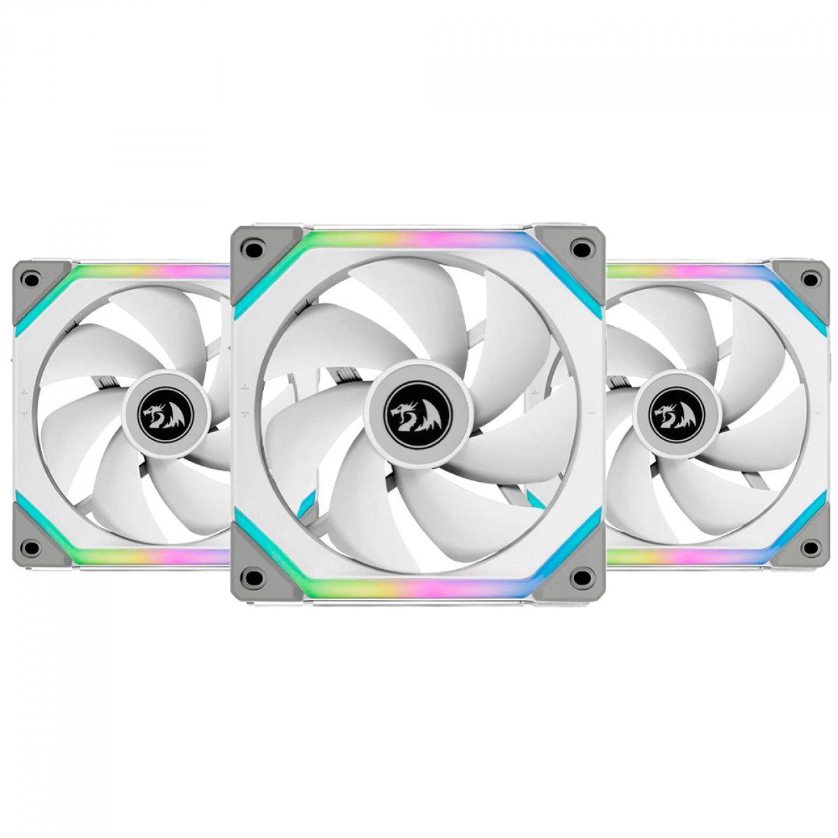 Kit 3x Coolers para Gabinete Lian Li Uni Fan Redragon Spec, 120mm, ARGB, Branca - UF-SL120-3W