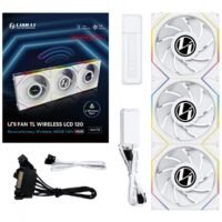 Kit 3x Cooler Fan Lian Li Uni Fan TL Wireless LCD Reverse Blade Branco 120mm PWM ARGB - 12RTLLCD1W3W