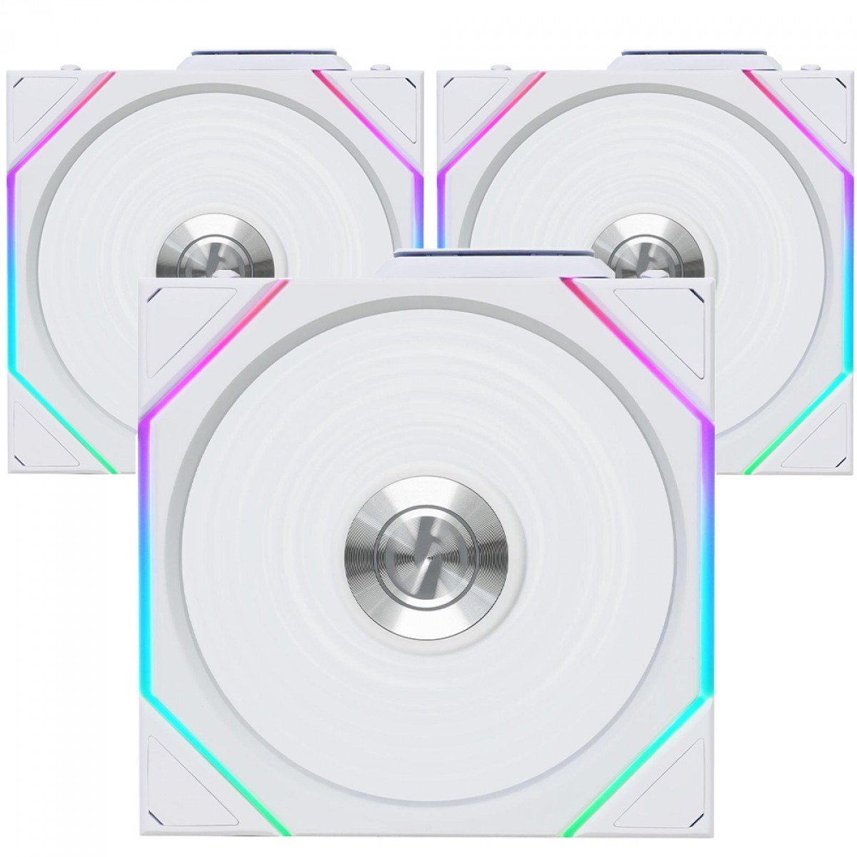 Kit 3x Cooler Fan Lian Li Uni Fan TL Wireless Reverse Blade Branco 120mm PWM ARGB, 2600 RPM - 12RTL1W3W - Imagem 2