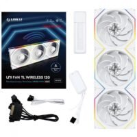 Kit 3x Cooler Fan Lian Li Uni Fan TL Wireless Reverse Blade Branco 120mm PWM ARGB, 2600 RPM  - 12RTL1W3W