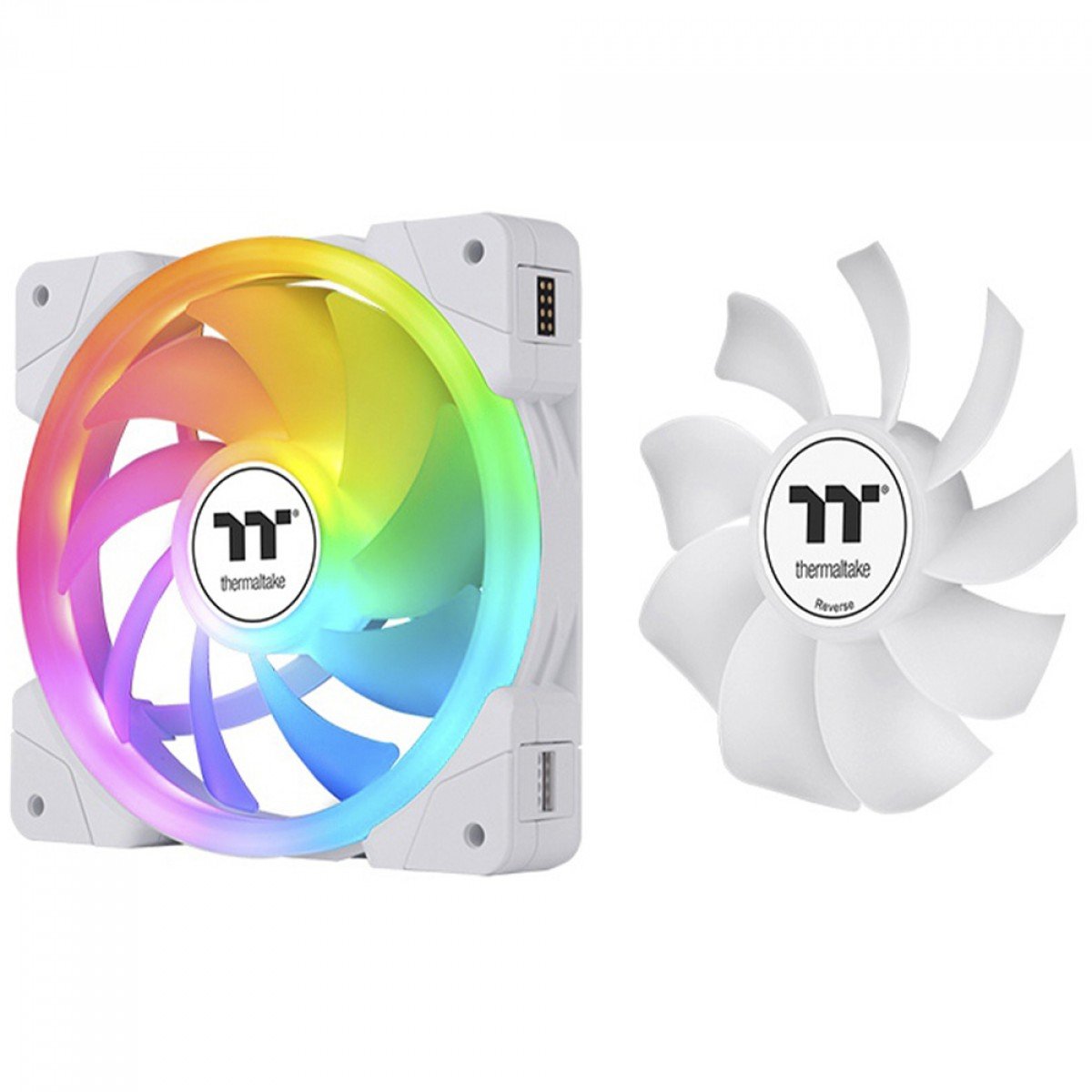 Kit 3x Coolers Brancos Thermaltake SWAFAN 120mm ARGB, Magnética Premium, Pás Reverse incluídas - CL-F169-PL12SW-A - Imagem 2