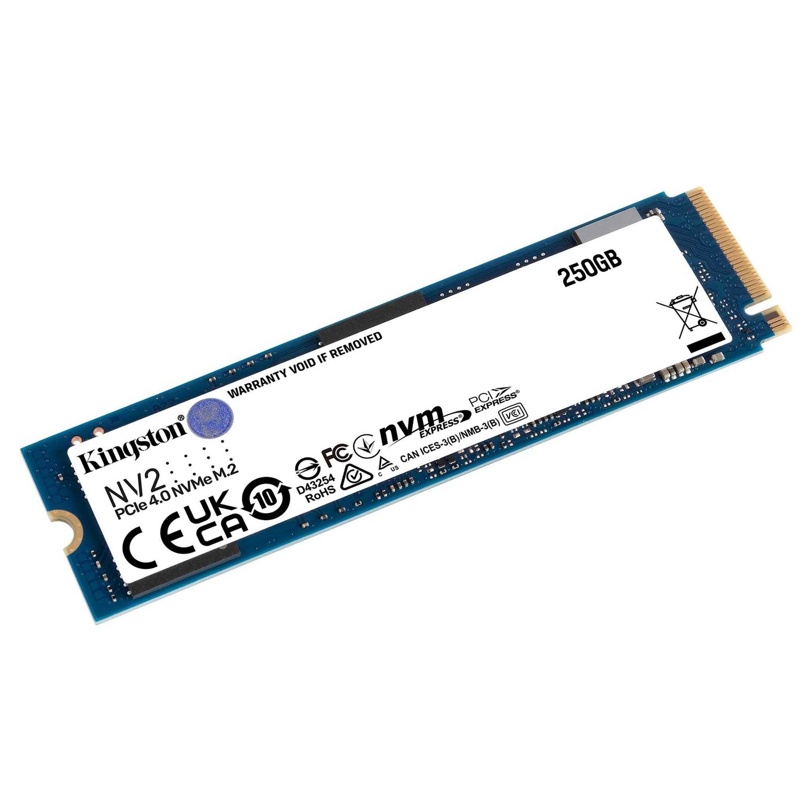 SSD Kingston NV2 250GB, M.2 2280 NVMe, PCIe 4.0, PC, Leitura: 3000MB/s e Gravação: 1300MB/s - SNV2S/250G - Imagem 3