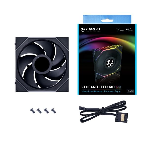 Cooler Fan Gamer Lian Li Uni Fan TL LCD, 140mm, Preto, ARGB - 14TLLCD1B