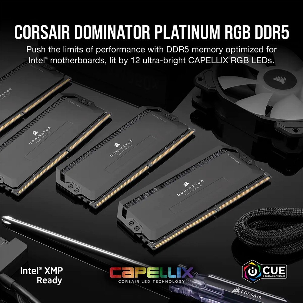 Memória DDR5 32GB (2x16GB), 6200MHz, C36, Corsair Dominator Platinum, RGB, Preto - CMT32GX5M2X6200C36 - Imagem 5