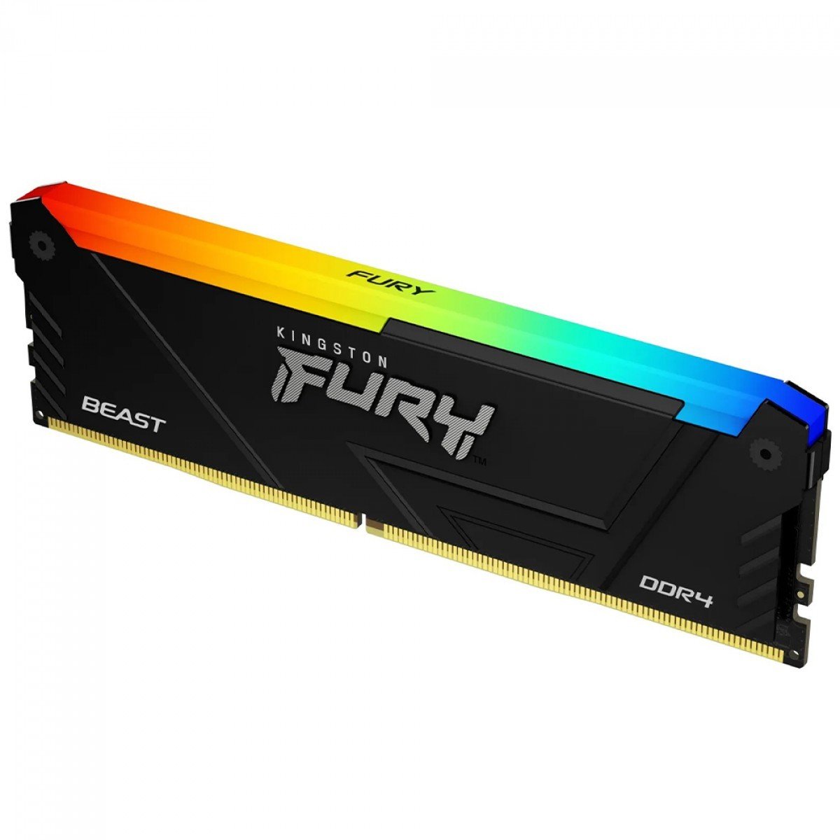 Memória RAM DDR4 8GB Kingston Fury Beast, RGB, 3200MHz, Preto, KF432C16BB2A/8