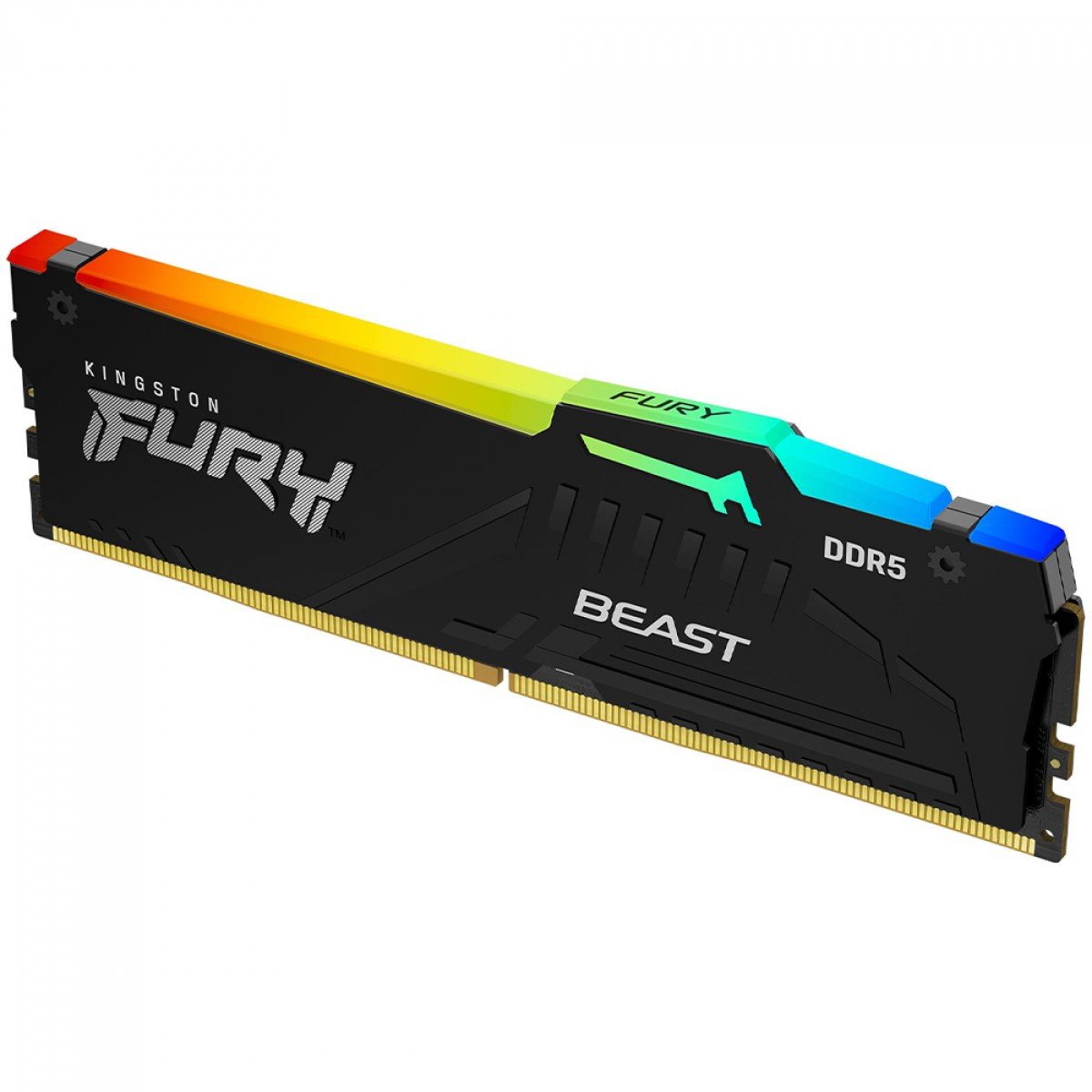Memória DDR5 16GB, 6000Mhz Kingston Fury Beast CL30, Intel/AMD, RGB, Preta