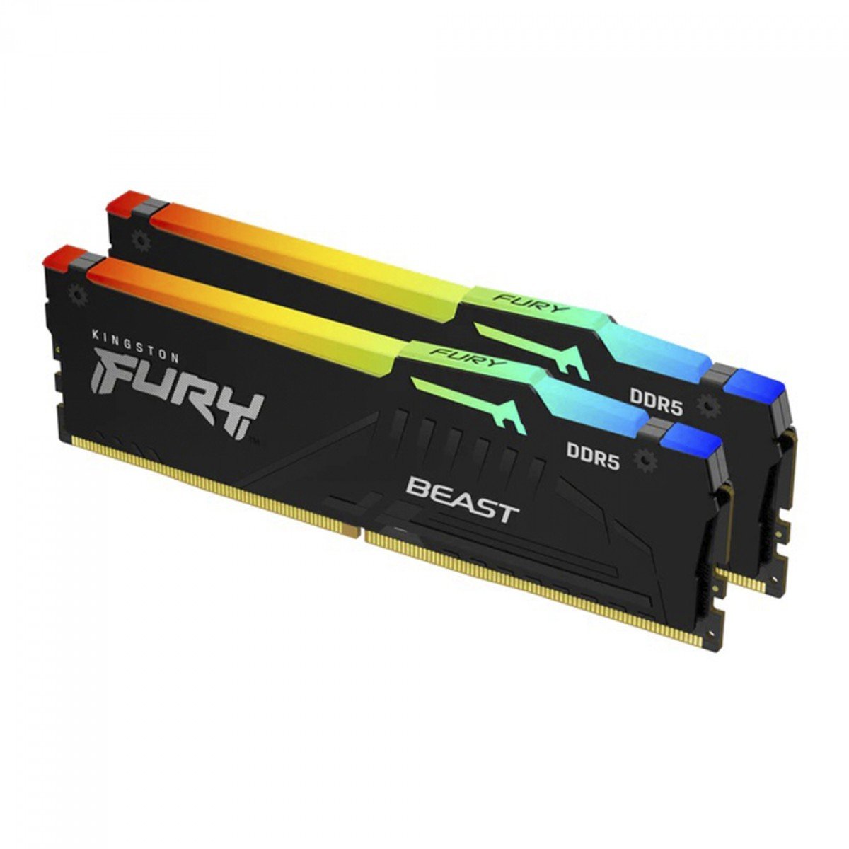 Memória DDR5 32GB (2x16GB), 6000Mhz Kingston Fury Beast CL30, Intel/AMD, RGB, Preta
