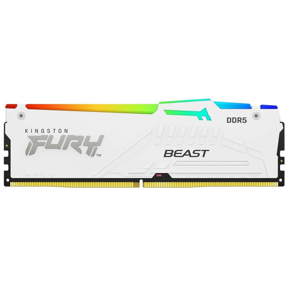 Memória RAM DDR5 Branca 16GB Kingston Fury Beast, RGB, 6000MH/s, CL30, Intel/AMD