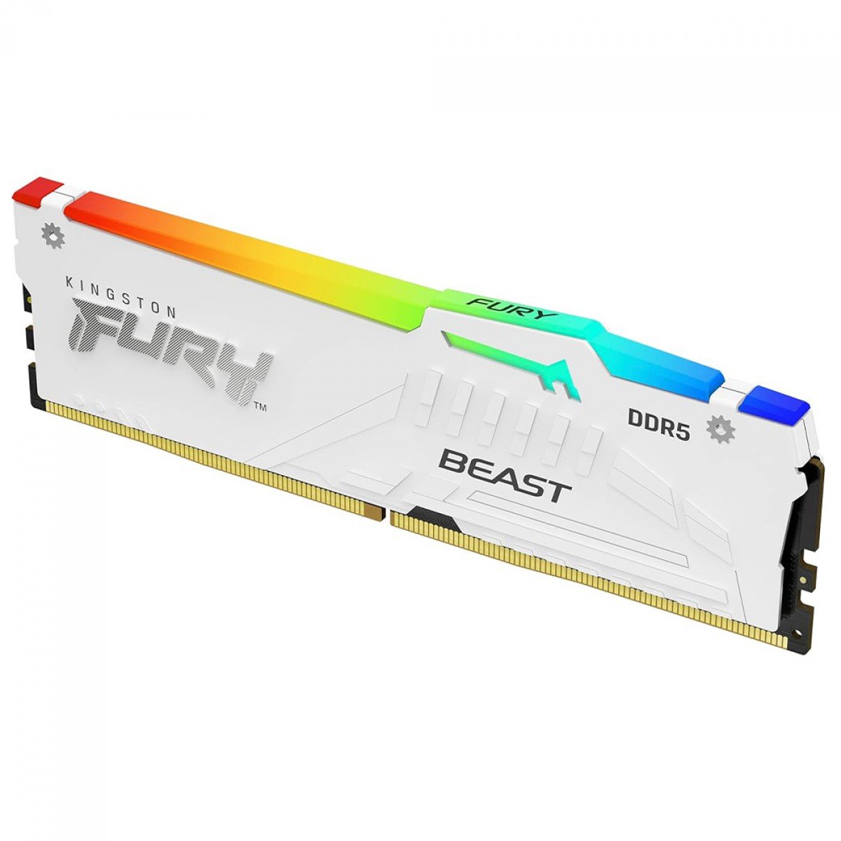 Memória RAM DDR5 Branca 16GB Kingston Fury Beast, RGB, 6000MH/s, CL30, Intel/AMD - Imagem 2